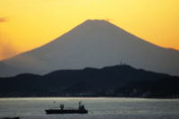 富士見ヶ丘別荘地からの夕富士